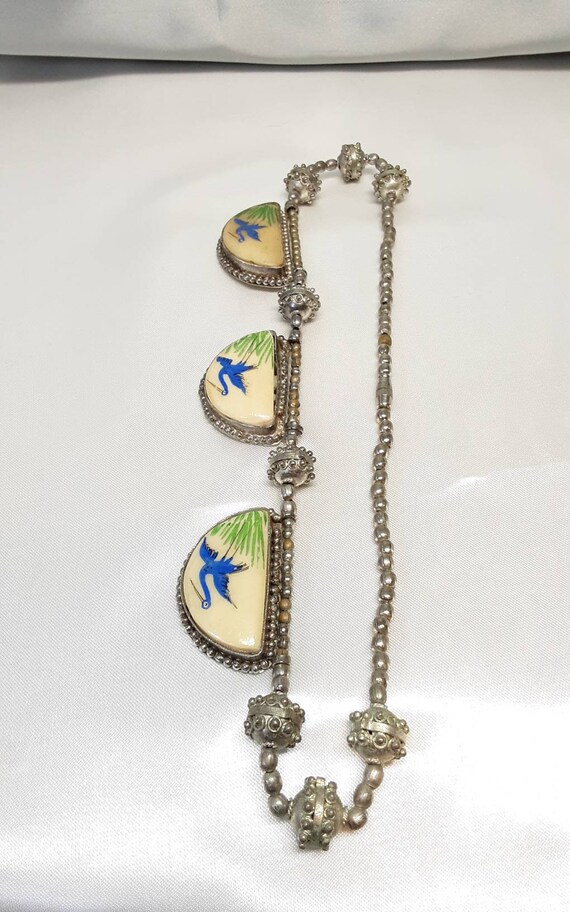 Beautiful Antique Japanese Hand Painted Necklace. - image 6