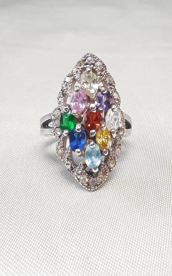 Stunning Vintage Sterling Silver and Multi Colour… - image 7