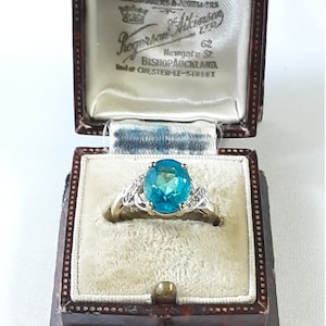 Delightful Vintage Gold,Diamond and Blue Topaz Ring.