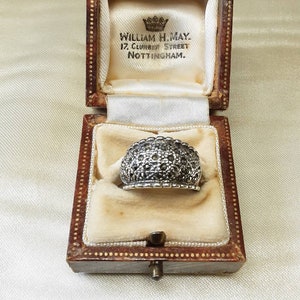 Super Vintage Sterling Silver and Marcasite Dress Ring.