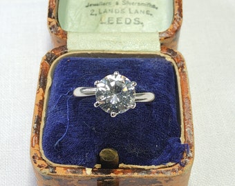 Superb Sparkling Vintage, Women's Sterling Silver and Cubic Zirconia Solitaire Ring.