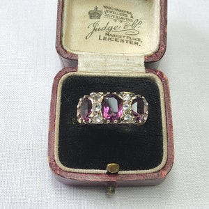Fantastic Vintage, Women's Gold and Silver, Cubic Zirconia and Natural Amethyst Trilogy Ring.
