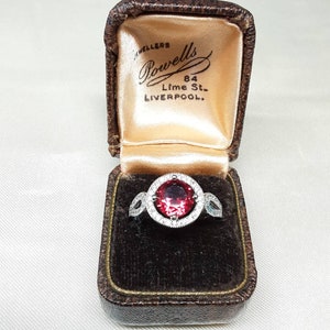 Sparkling Vintage Sterling Silver and Glass Statement Ring.