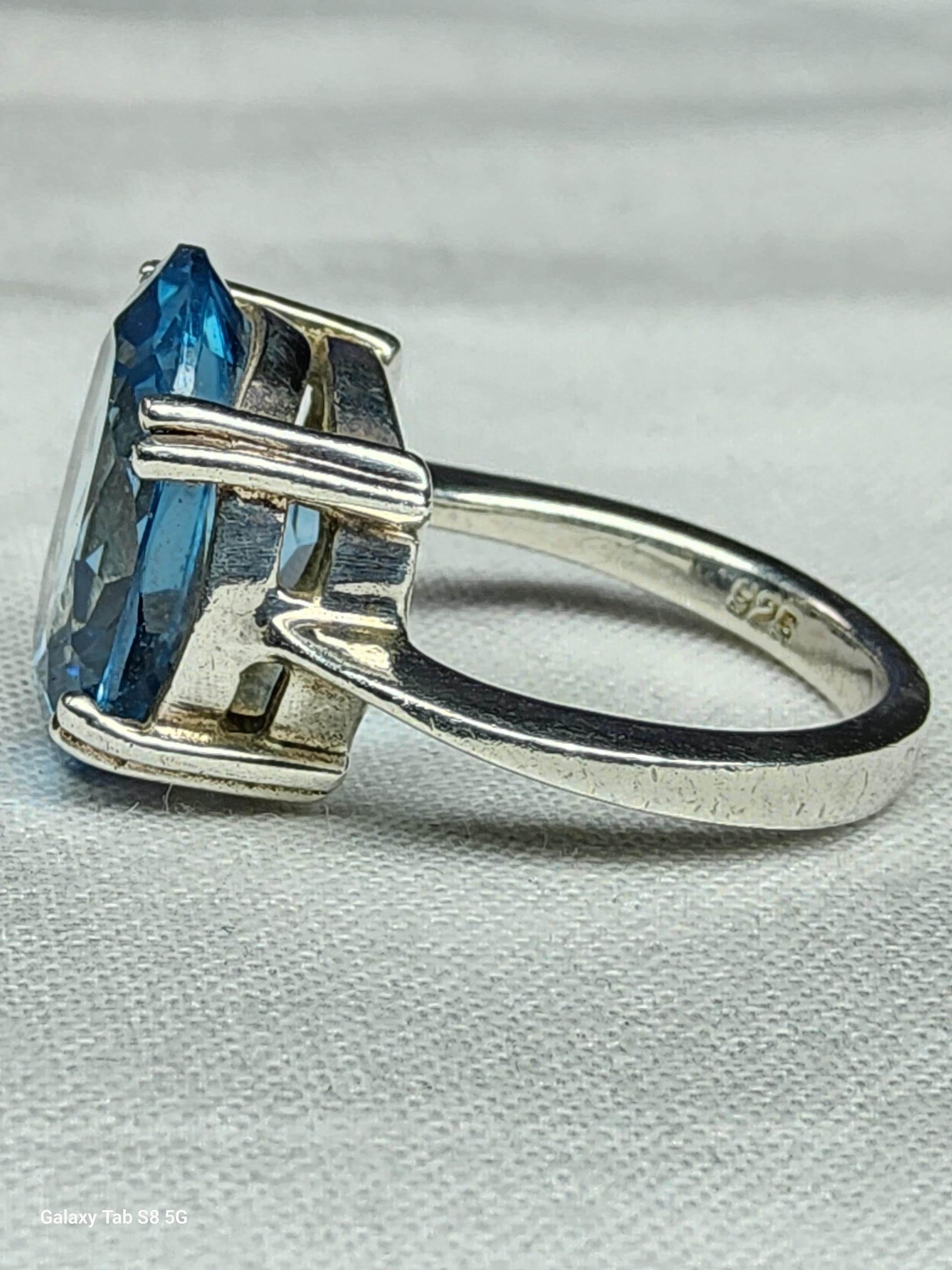 見事なヴィンテージ、女性用スターリングシルバーと大きな天然