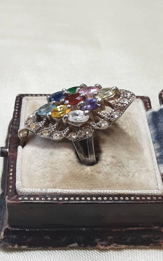 Stunning Vintage Sterling Silver and Multi Colour… - image 2