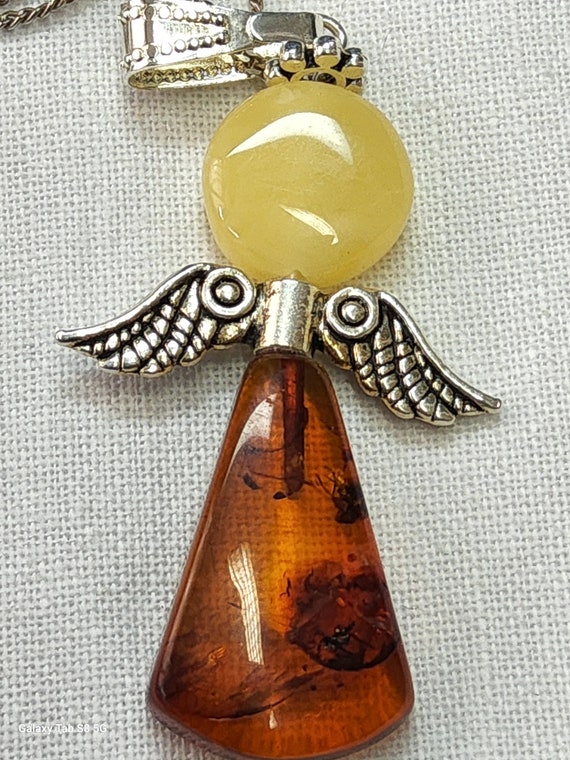 Beautiful Vintage, Woman's Baltic Amber Angel Pen… - image 7