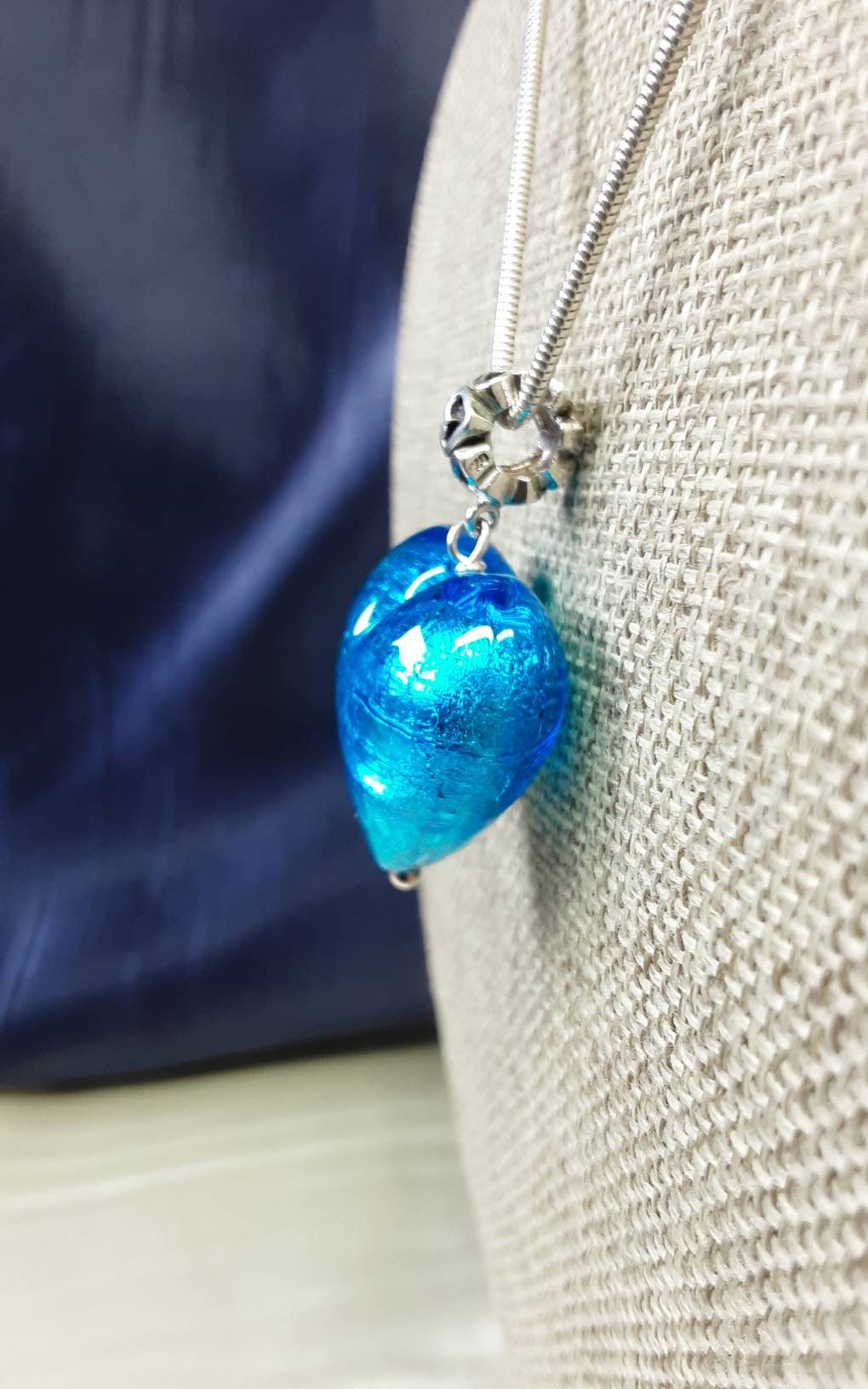 Superbe collier agate pierres coeur pendentif Old necklace stone hearth
