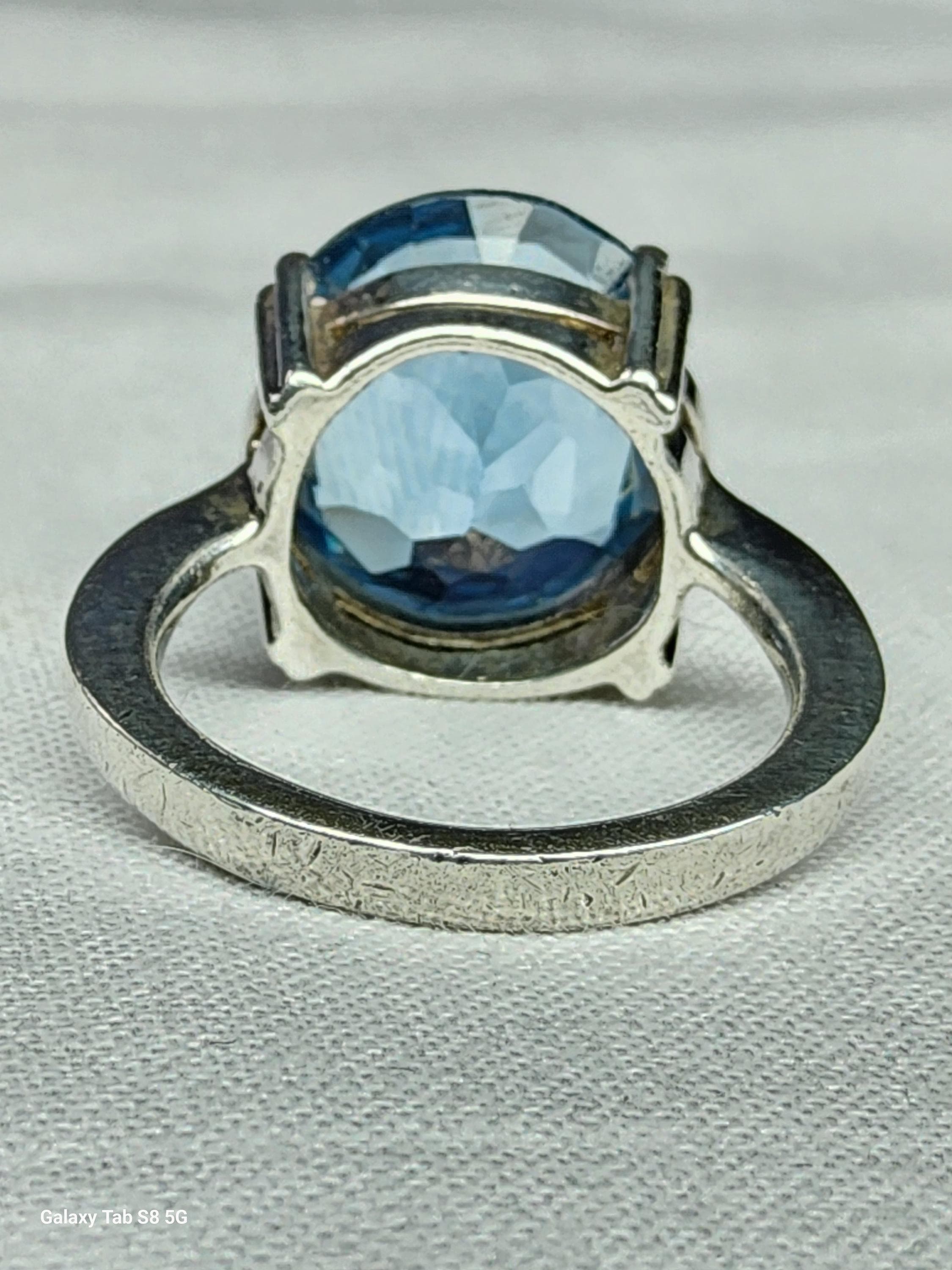 見事なヴィンテージ、女性用スターリングシルバーと大きな天然