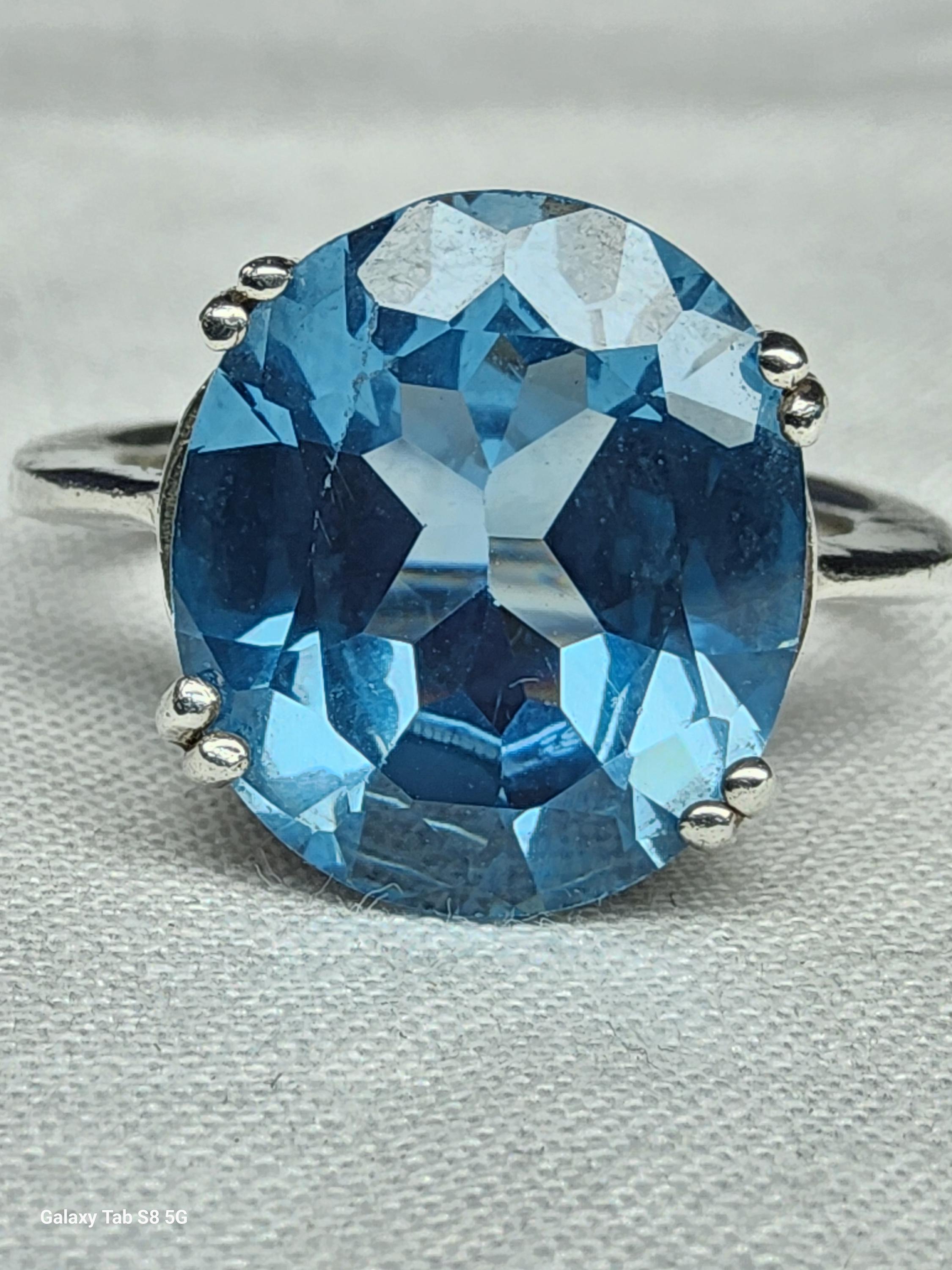 見事なヴィンテージ、女性用スターリングシルバーと大きな天然