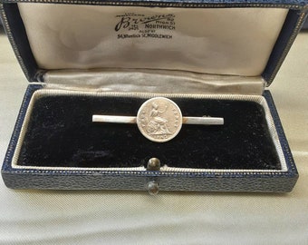 Fantastic 1842 Victorian Antique,Sterling Silver Four Pence Coin Brooch.