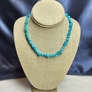 Fabulous Vintage, Woman&#39;s Natural Turquoise Beaded Necklace. Birthday,Gift.