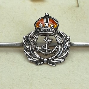 Fabulous Antique, Highly Decorative Silver and Enamelled Royal Navy Statement Brooch.