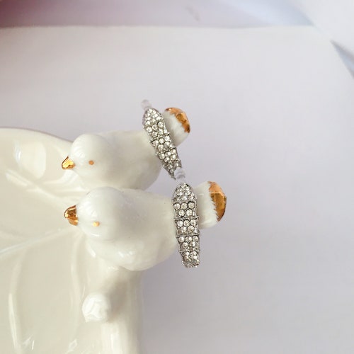 Invisible Clip on Earrings Diamonddesigned Teardrop Earrings Etsy