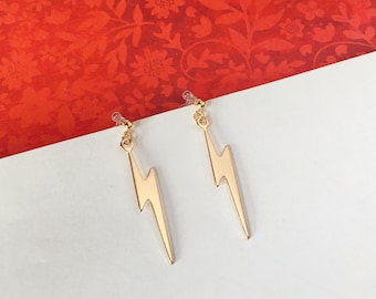 Invisible clip on earrings, Golden Lighting Earrings