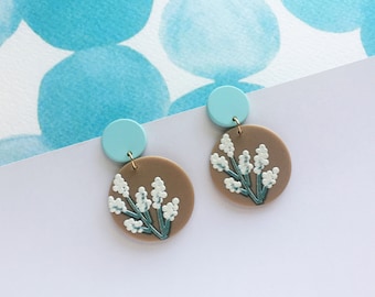 Invisible clip on earrings, Hyacinth Earrings