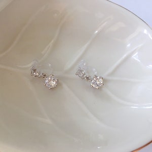 Invisible clip on earrings, Diamond Earrings