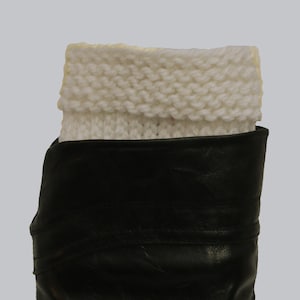 Hand knit white boot cuffs