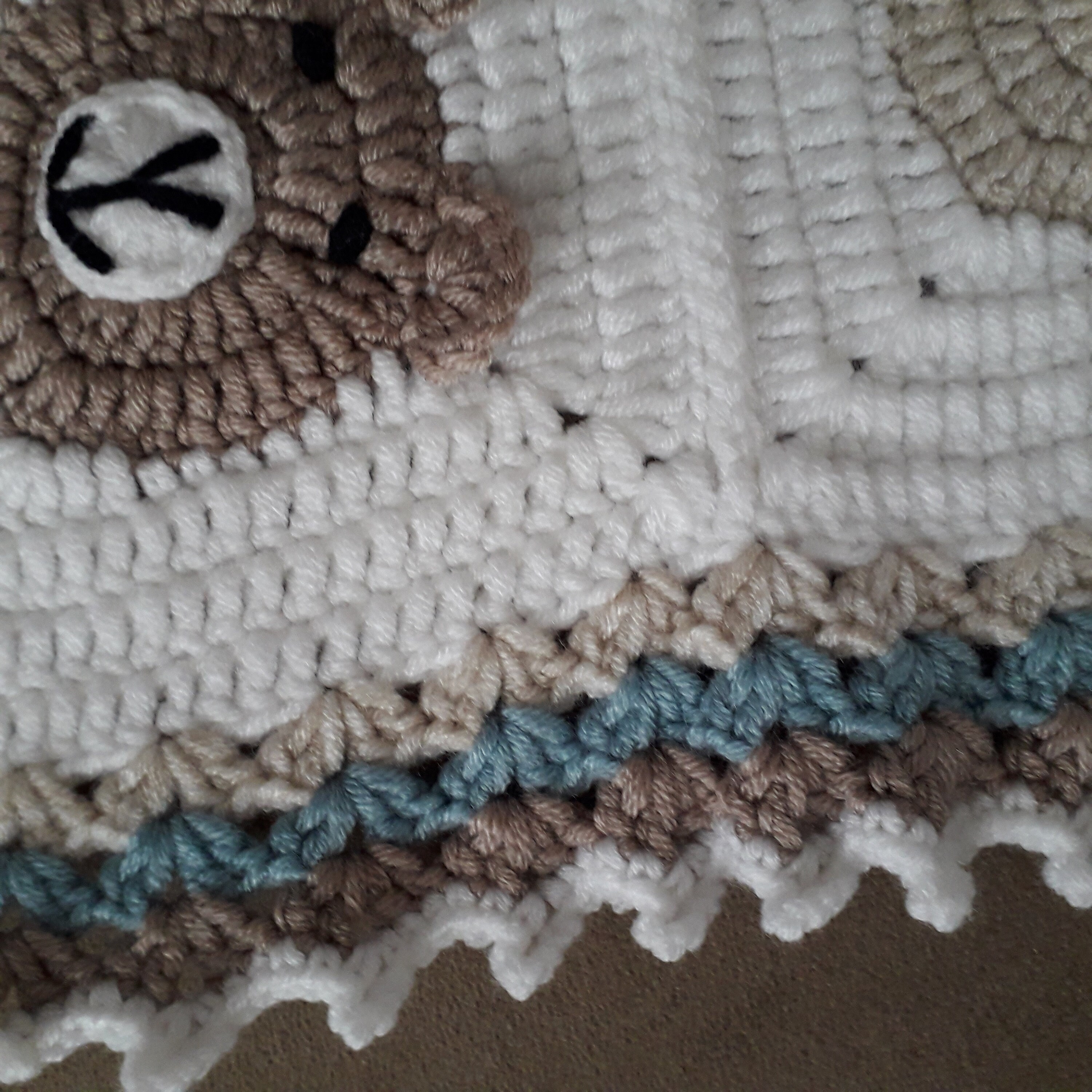 Hand Crocheted Teddy Bear Baby Blanket, Soft and Warm Baby Blanket ...