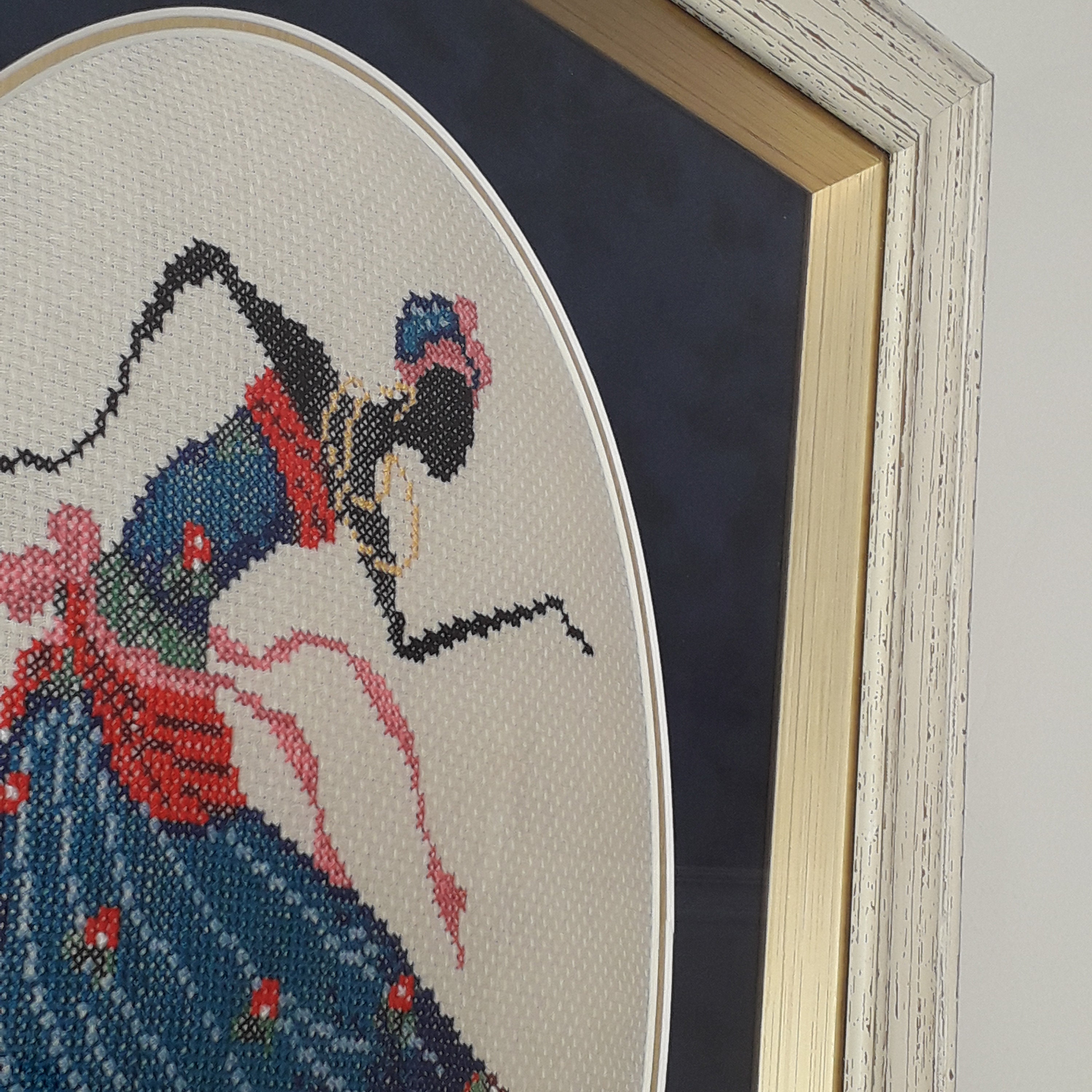 Cross Stitch African Woman, Framed Cross Stitch, African Woman Design