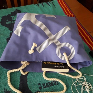Summer Beach Bag, Linen Beach Bag, Beach Tote Bag, Beach bag with anchor, Woman bag, Pool Bag, Anniversary gifts, Blue beach bag, Navy bag