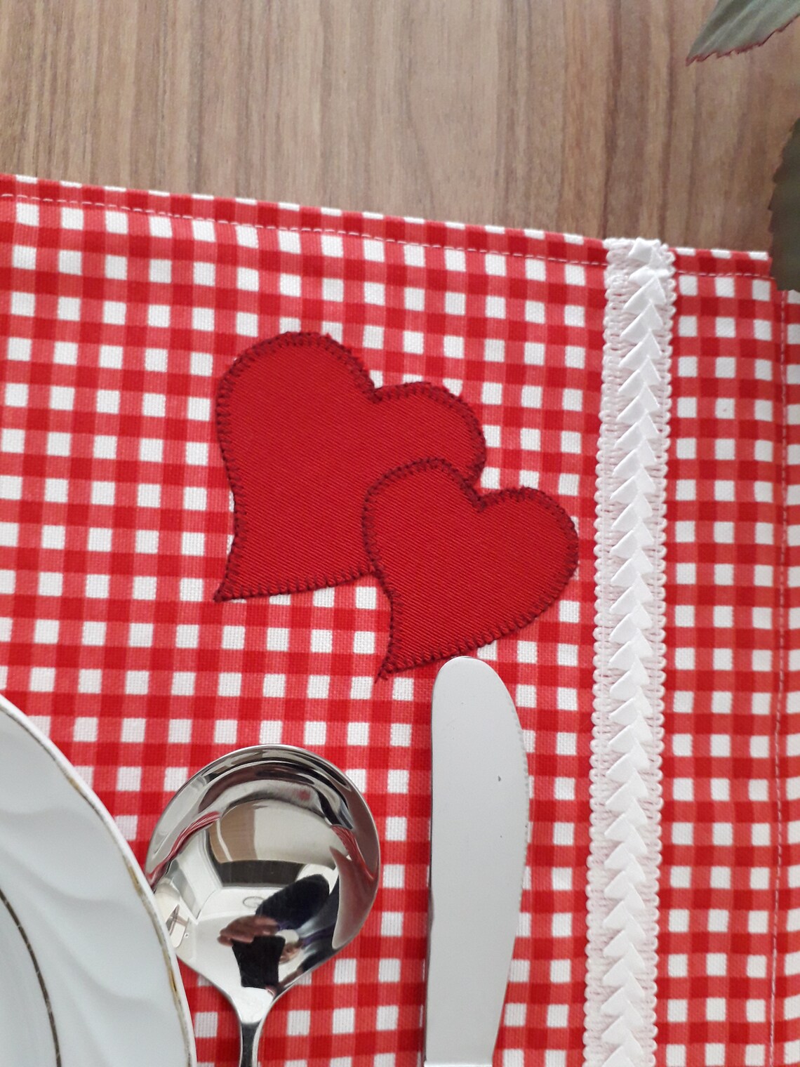 Heart Placemats Valentines Day Placemats Reversible Etsy