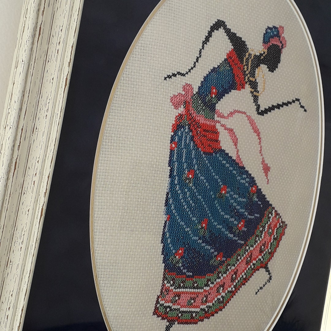 Cross Stitch African Woman, Framed Cross Stitch, African Woman Design