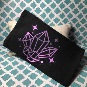 Color Shifting from Gold to Bright Purple Crystals Zipper Pouch*