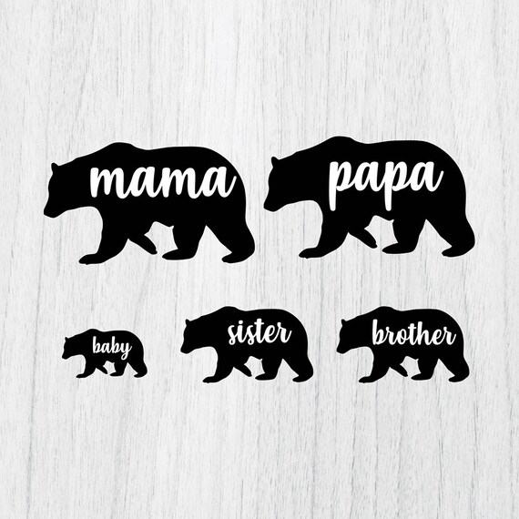 Download Bear Family bundle set svg dxf eps png Files for Cutting ...