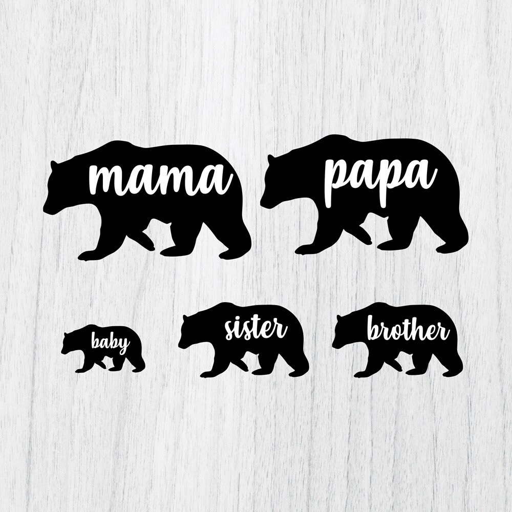 Download Bear Family bundle set svg dxf eps png Files for Cutting ...