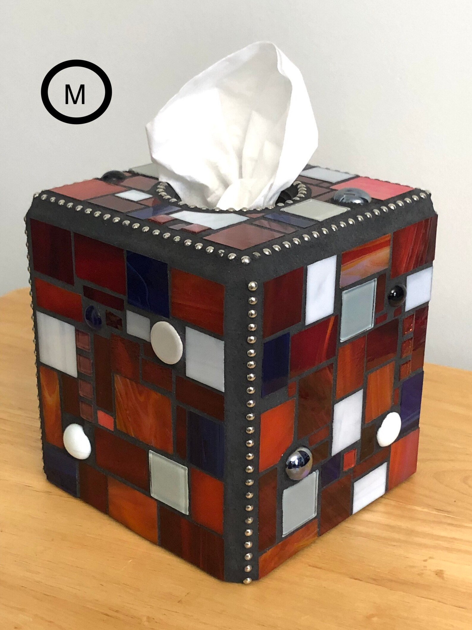 Mosaic Tissue Box Cover 6x6x6. Blue Tissue Box. Seashells Etsy