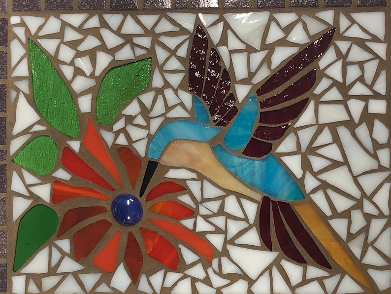 Mosaic Hummingbird wall decor Birds Wall Art Etsy