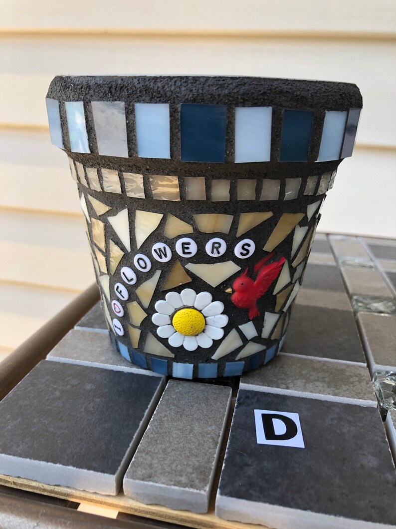 Mosaic 4 Flower Pot cactus Terracotta Pots Small Flower Etsy