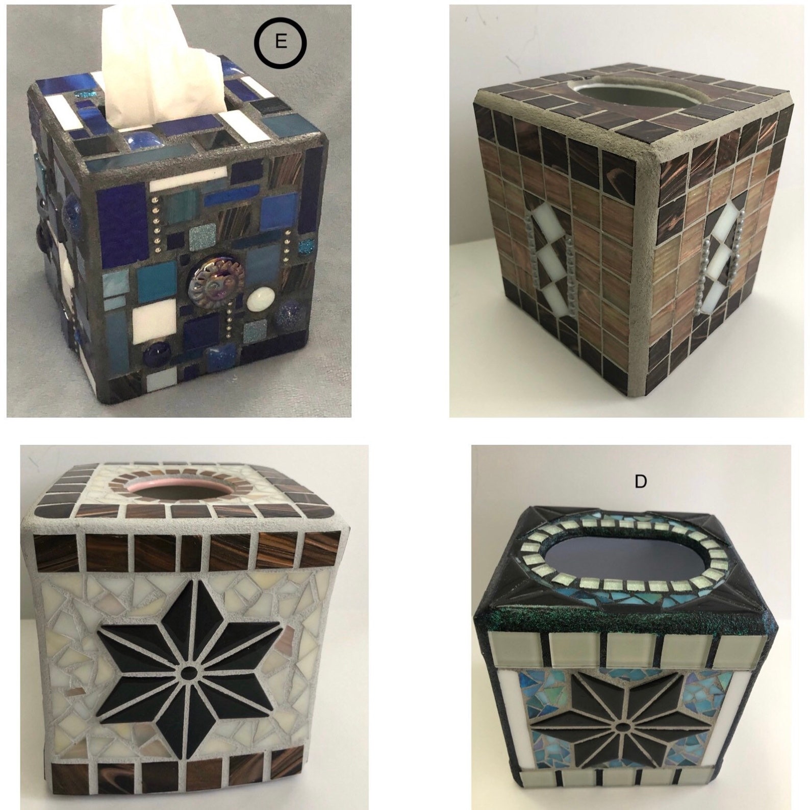 Mosaic Tissue Box cover 6X6x6 Handmade Tissue cover Etsy