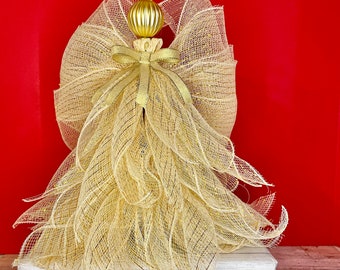 Ivory and Gold Christmas Angel Tree Topper. Angel Tree Topper. Tabletop Angel. Tabletop Decor. Christmas decorations. Christmas Angels.