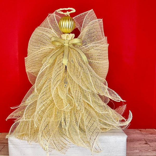 Ivory and Gold Christmas Angel Tree Topper. Angel Tree Topper. Tabletop Angel. Tabletop Decor. Christmas decorations. Christmas Angels.