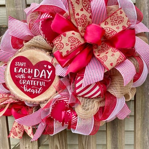 Valentines Day Wreath For Front Door. Love and hearts porch decor. Winter Wreath. Everyday Wreath.