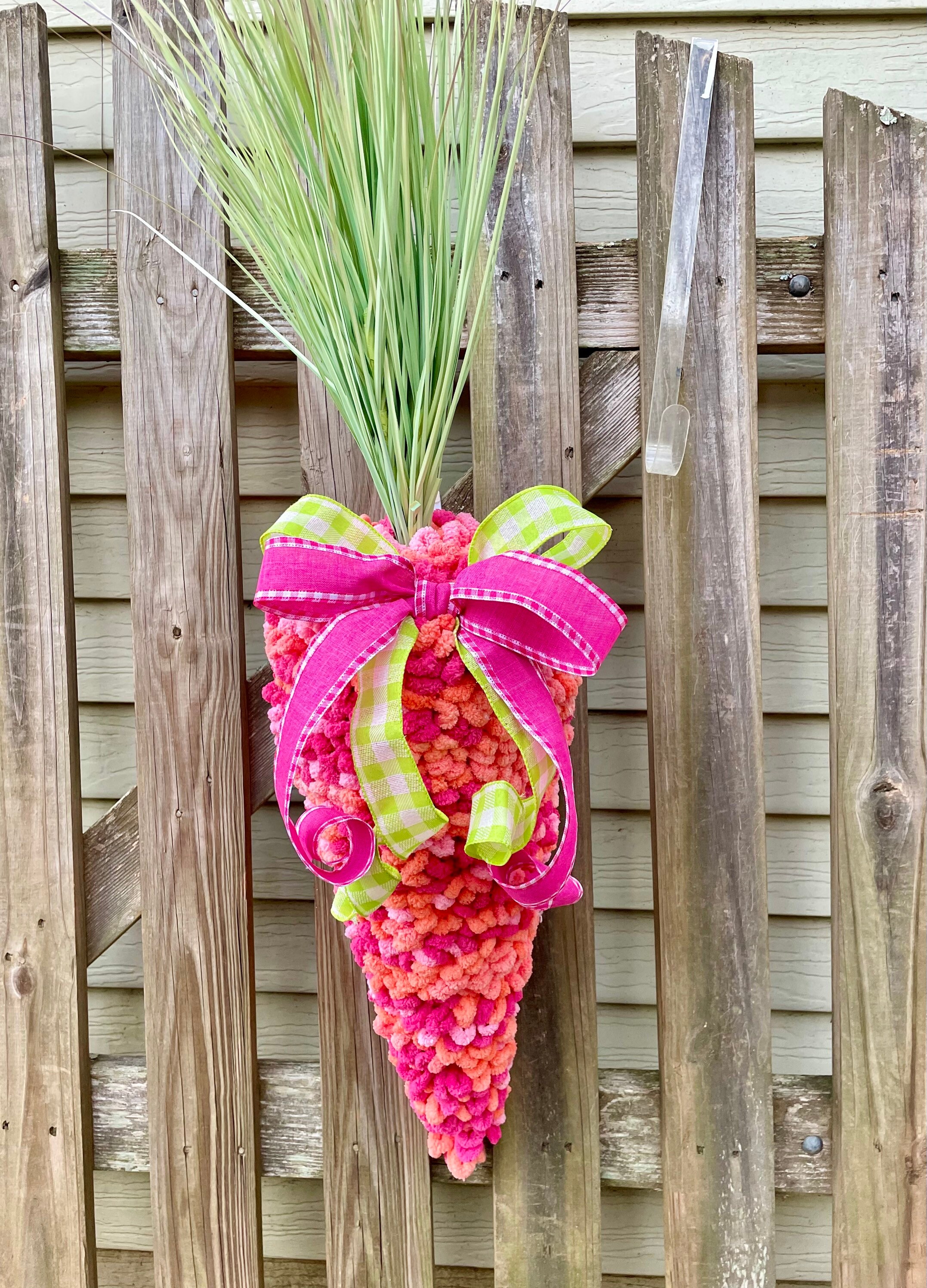 Large Easter Carrot Wreath For Front Door. Carrot Door Hanger. Easter Carrot Decorations.  Spring Door Decor.