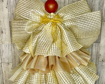 African American Angel Tree Topper. Gold Tree  Topper. Tabletop Angel. Christmas decorations.