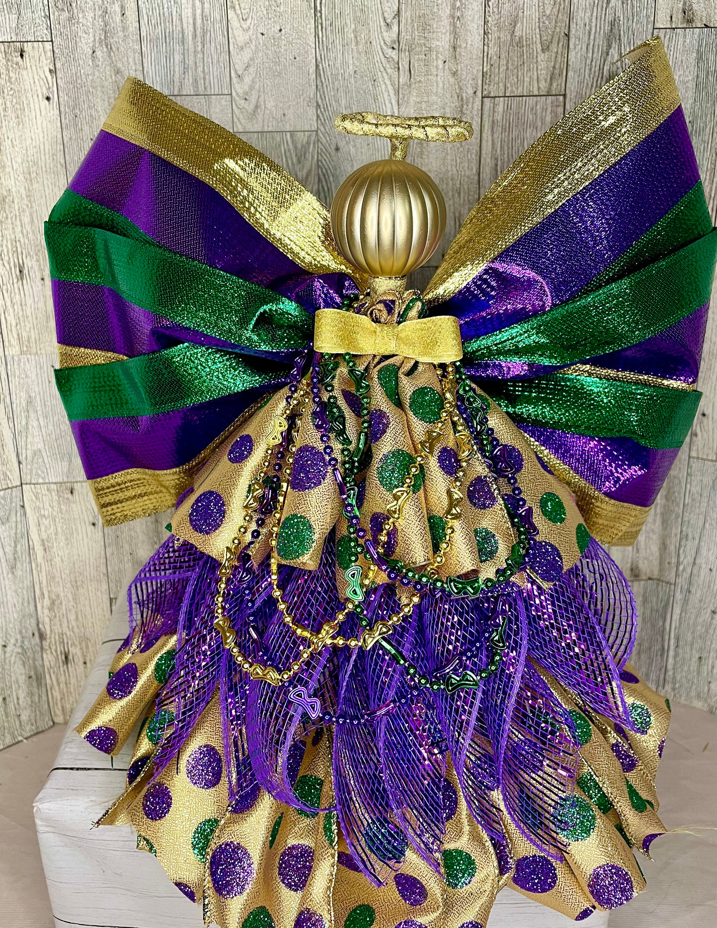 Crystal & Sparkle DIY DT Ornaments and Mardi Gras Tree Topper 
