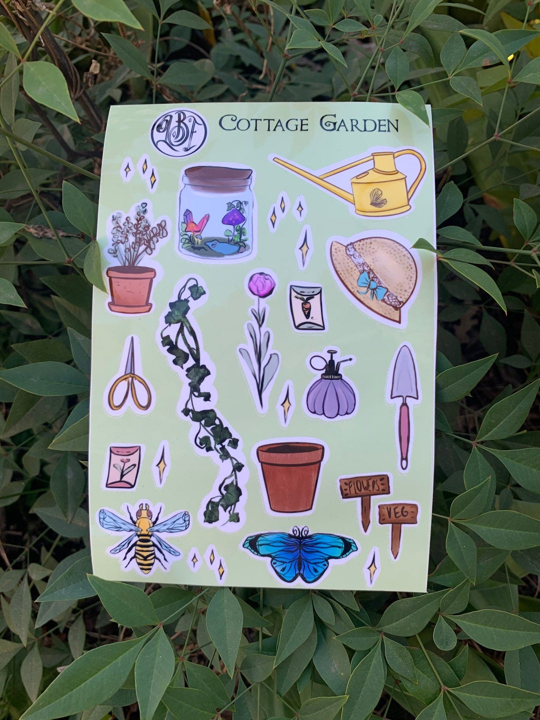 Cottage Garden Sticker Sheet - Garden - Sticker Sheet- Cottagecore ...