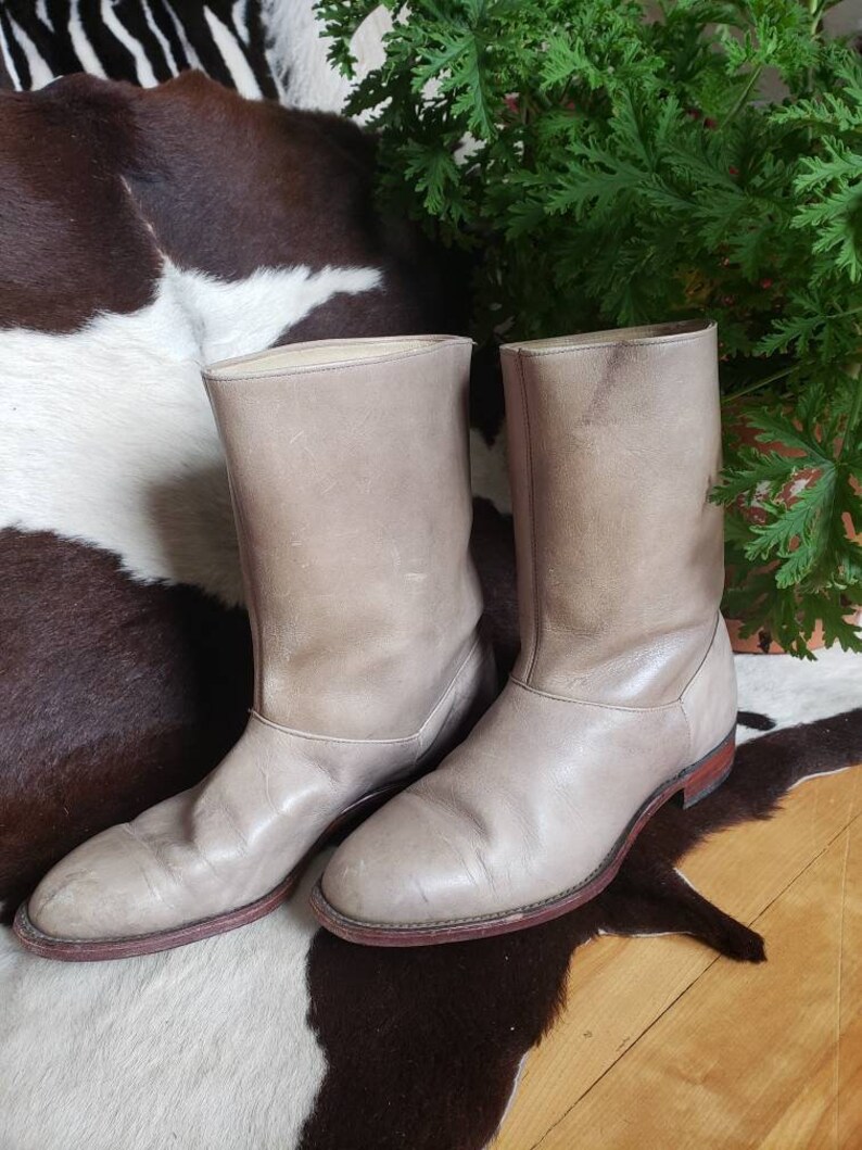 BOULET Sand Colored Leather Desert Cowboy Boots Etsy