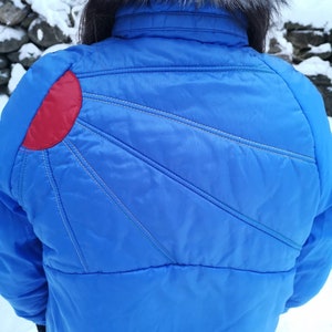 1970s Powder Blue sun design puffer coat (coat only)