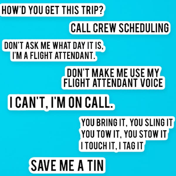 Flight Attendant Funny Stickers | Cabin Crew Gifts | SomeFlyStuff