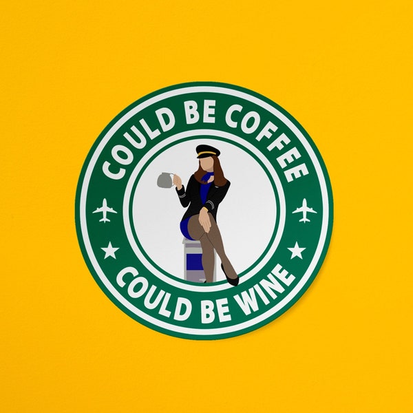 Flight Attendant Coffee | Sticker Gift | SomeFlyStuff