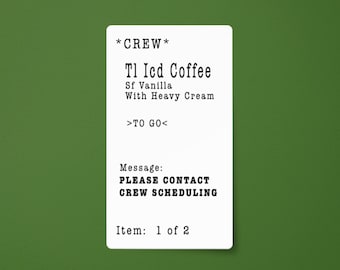 Sticker pour contact pour commande de café, cadeau pour hôtesse de l'air | SomeFlyStuff