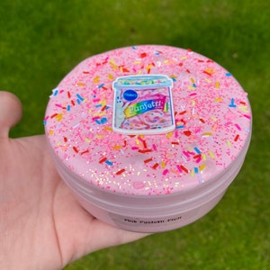 Pink funfetti fluff scented butter slime uk seller