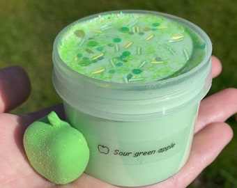 Sour green apple diy clay scented slime *uk seller