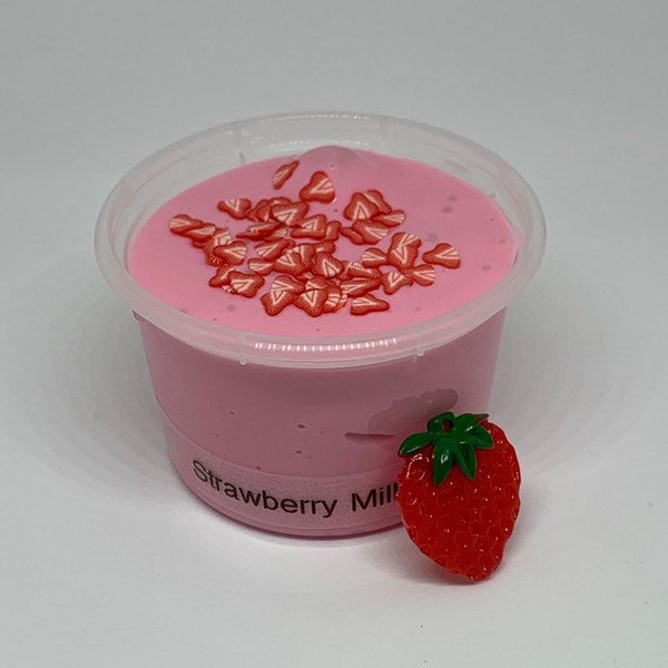 Strawberry milk thick n glossy slime SCENTED *uk seller