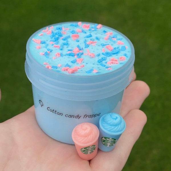 Cotton candy frappe thick n glossy scented slime *uk seller
