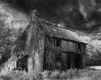 Black and White Landscape | Giclée Print | Fine Art | Atmospheric | Abandoned | Moody Scenery | Wall Decor